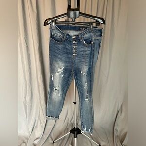 Distressed Blue Jeans